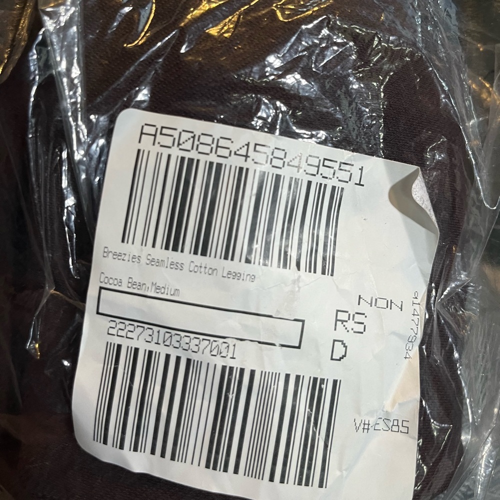 Breezies Seamless Cotton Legging in Cocoa Bean Brown Size Medium - Picture 2 of 2